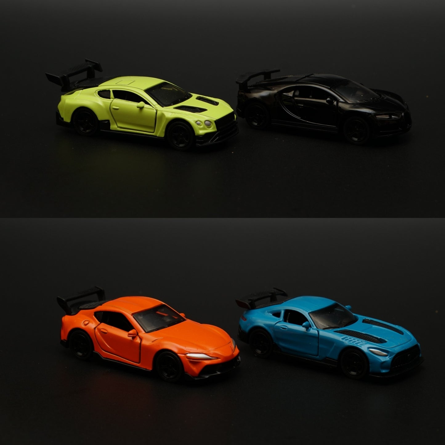 1:64 Bentley, Bugatti, Supra, AMG GT Diecast Combo 4 Pcs -  Kunju Vandi  