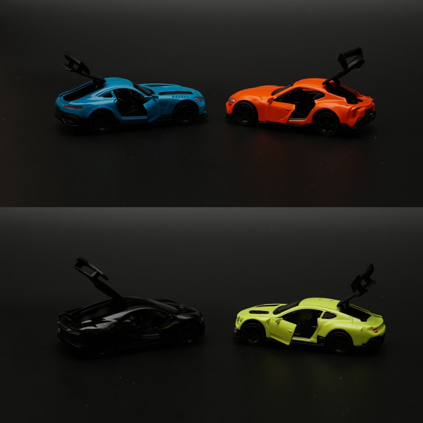 1:64 Bentley, Bugatti, Supra, AMG GT Diecast Combo 4 Pcs -  Kunju Vandi  