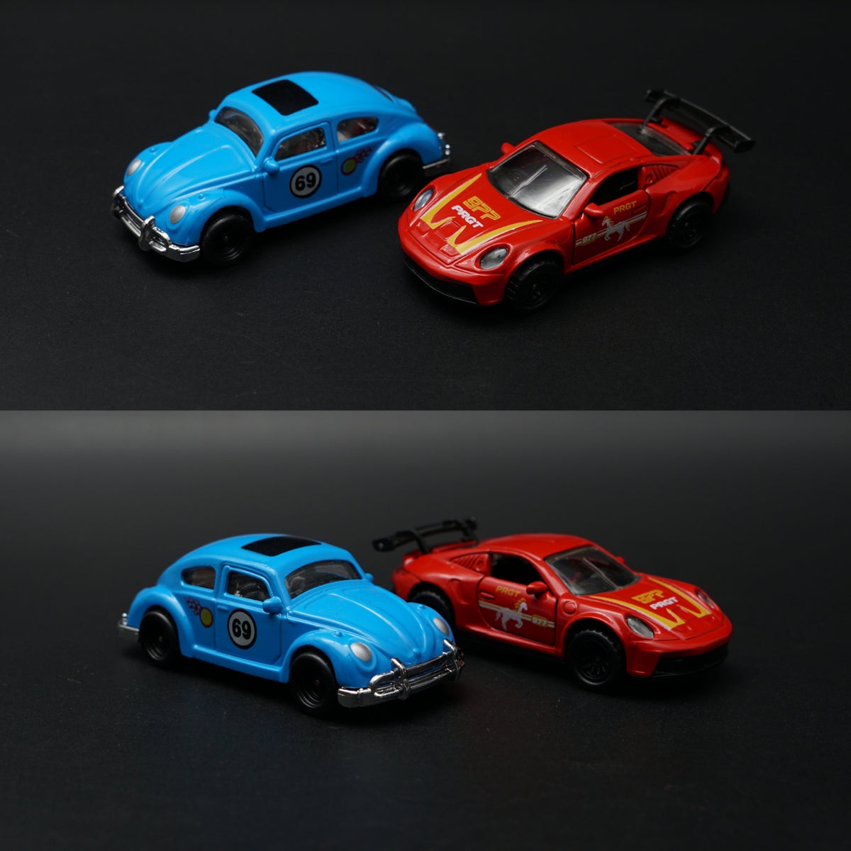 1:64 Diecast 2-Car Set | VW Beetle FOX + Porsche 911 GT3 | Random Colour Surprise -  Kunju Vandi