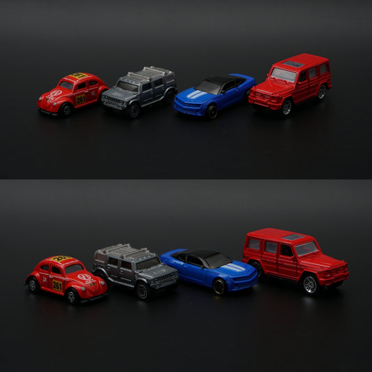 1:64 Diecast 4-Car Set | VW Beetle Rally · Hummer H2 · Chevy Camaro · Mercedes G-Class -  Kunju Vandi  