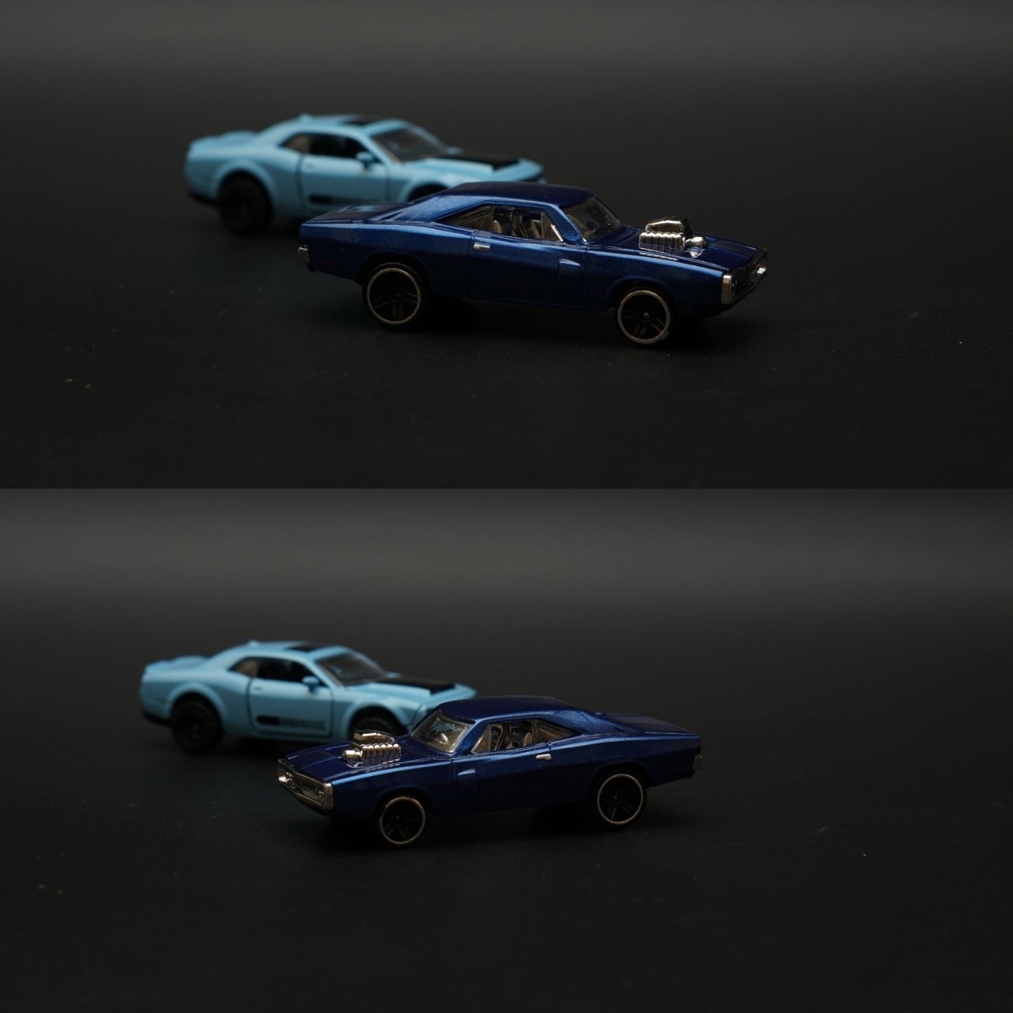 1:64 Dodge Charger , Challenger Diecast Combo (Blue Blue) -  Kunju Vandi  