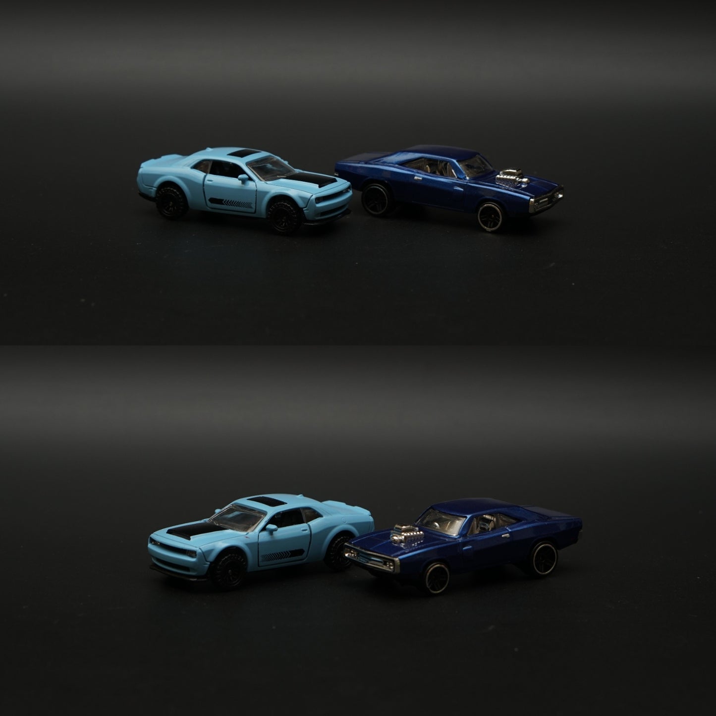 1:64 Dodge Charger , Challenger Diecast Combo (Blue Blue) -  Kunju Vandi  