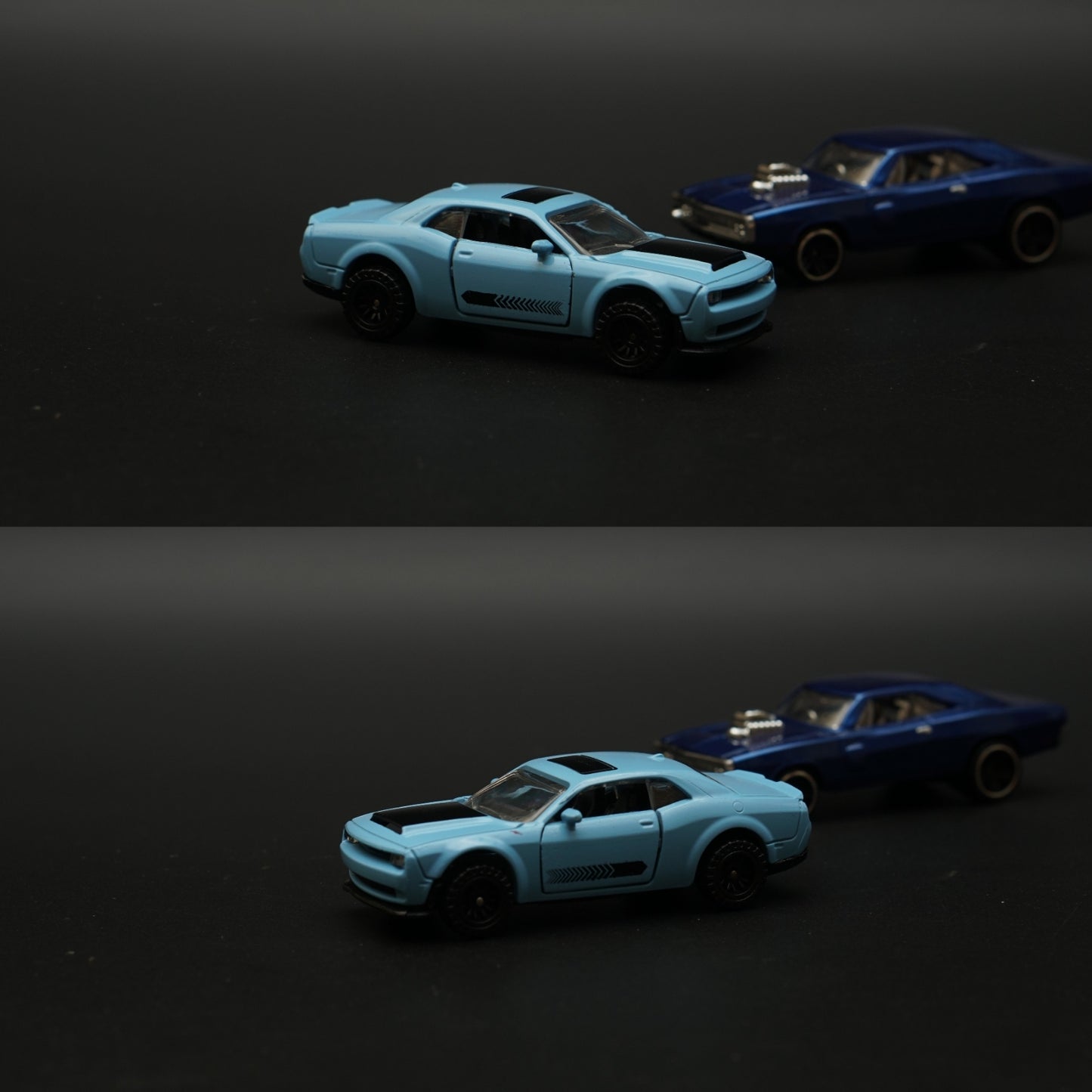 1:64 Dodge Charger , Challenger Diecast Combo (Blue Blue) -  Kunju Vandi  