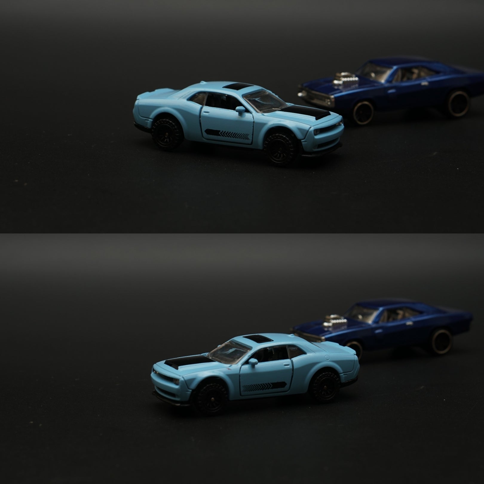 1:64 Dodge Charger , Challenger Diecast Combo (Blue Blue) -  Kunju Vandi  