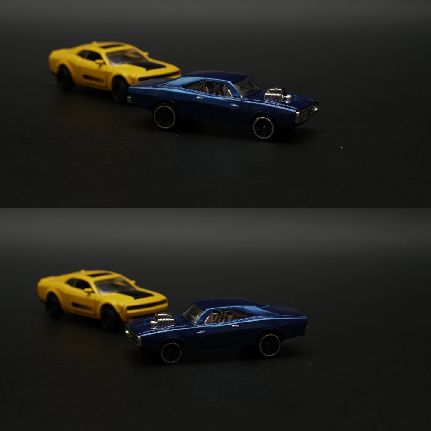 1:64 Dodge Charger , Challenger Diecast Combo (Blue Yellow) -  Kunju Vandi  