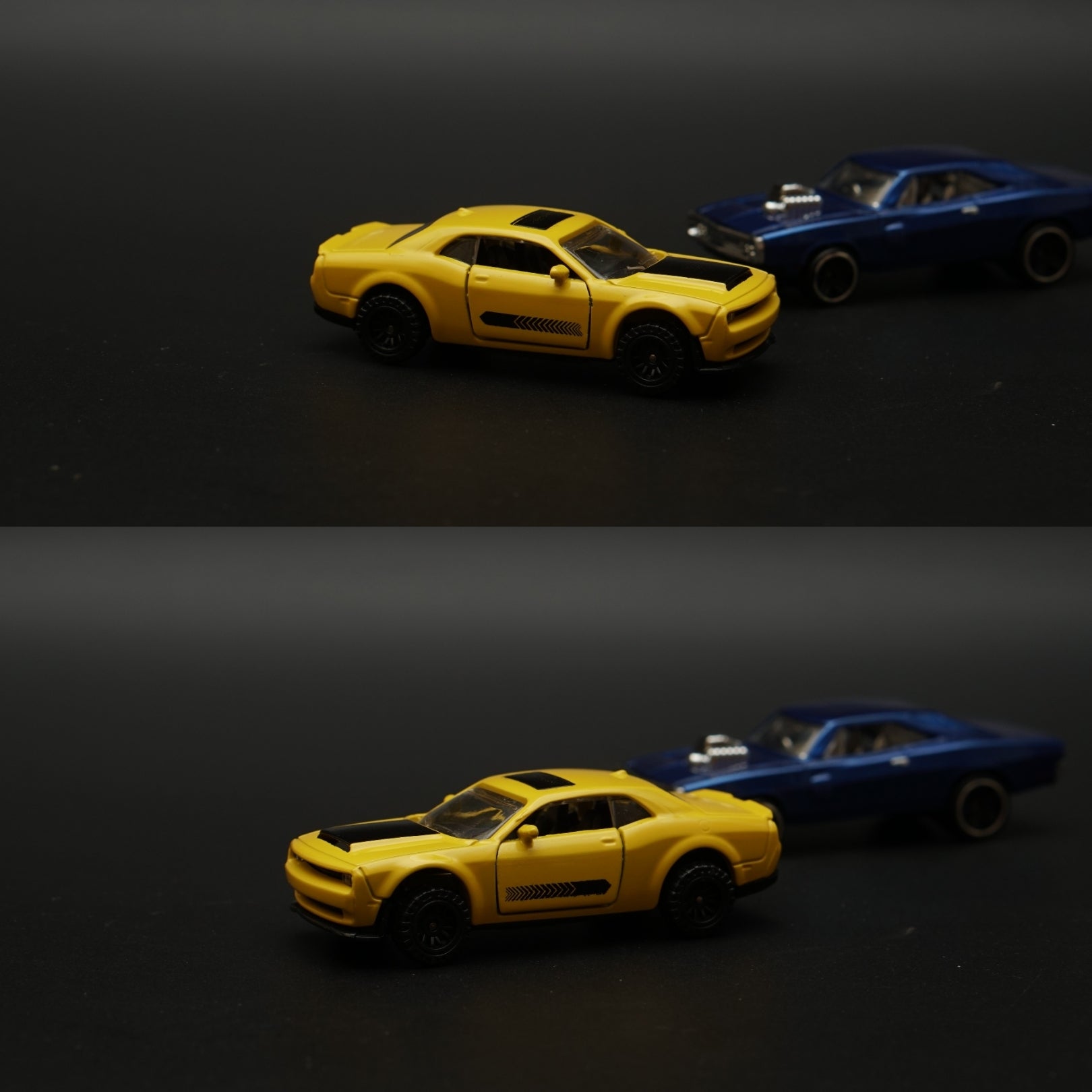 1:64 Dodge Charger , Challenger Diecast Combo (Blue Yellow) -  Kunju Vandi  