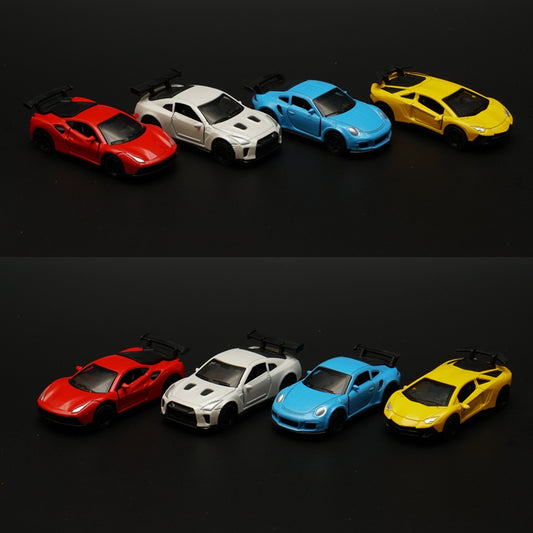 1:64 Ferrari, Gtr, Porsche, Lambo Diecast Combo 4 Pcs -  Kunju Vandi  