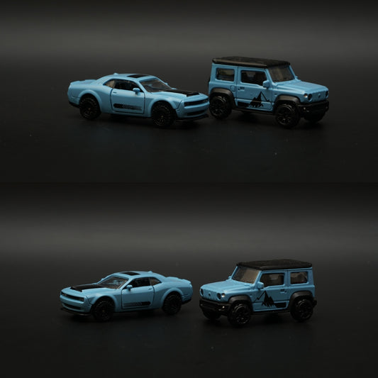 1:64 Jimny , Dodge Diecast Combo (Blue,Blue) -  Kunju Vandi  