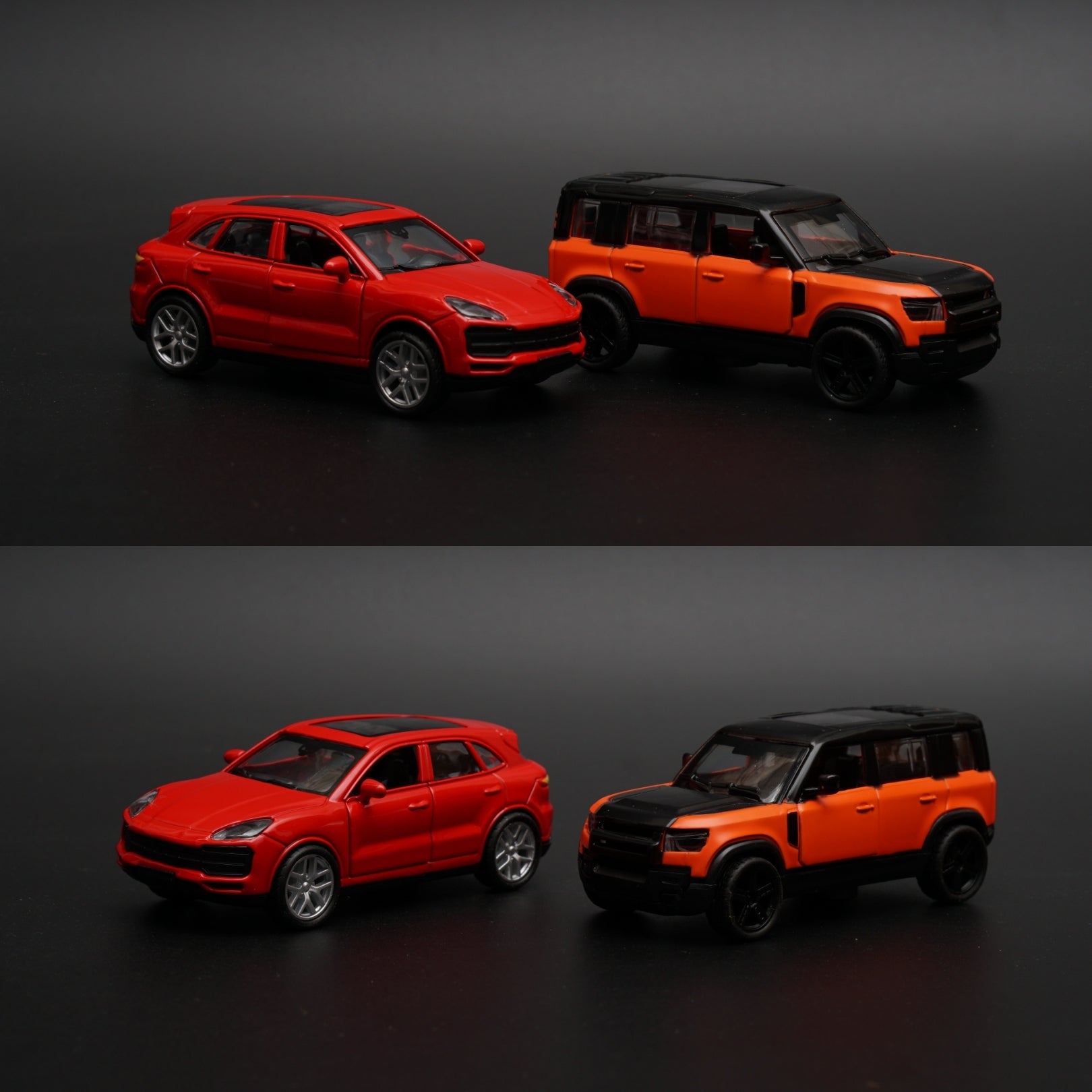 1:43 Porsche , Defender Diecast Combo (Red, Orange) -  Kunju Vandi  