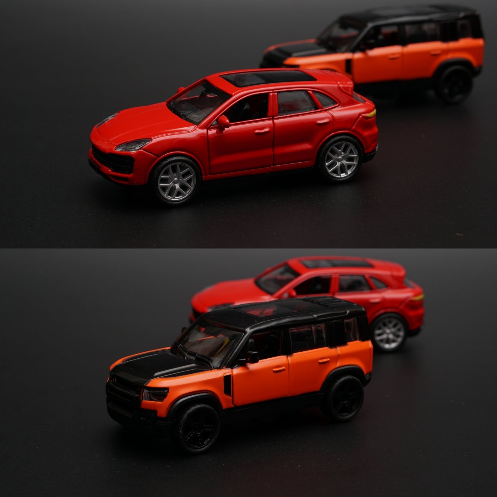 1:43 Porsche , Defender Diecast Combo (Red, Orange) -  Kunju Vandi  