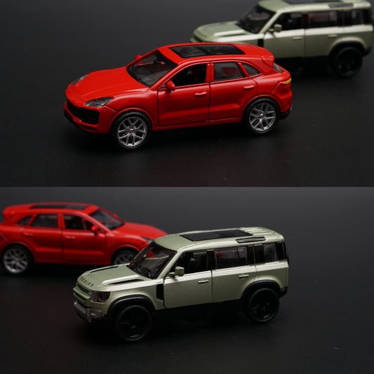 1:43 Porsche , Defender Diecast Combo (Red,Green) -  Kunju Vandi  