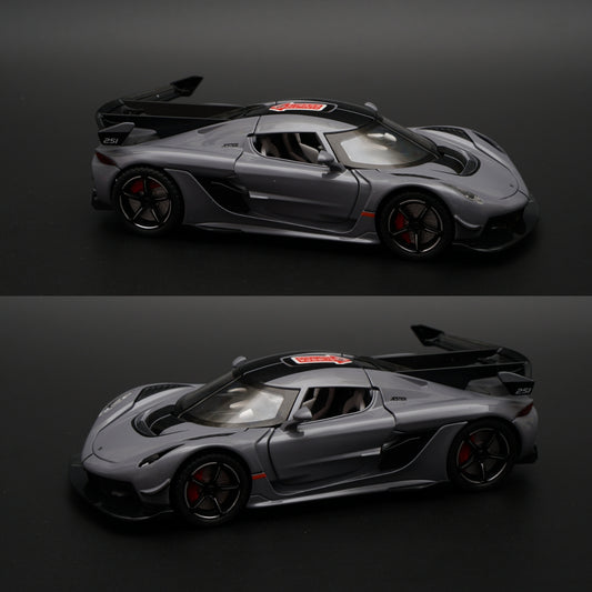 1:24 Koenigsegg Jesko (Slightly Damaged) Diecast, Stock Clearing , prepaid Only,Grey