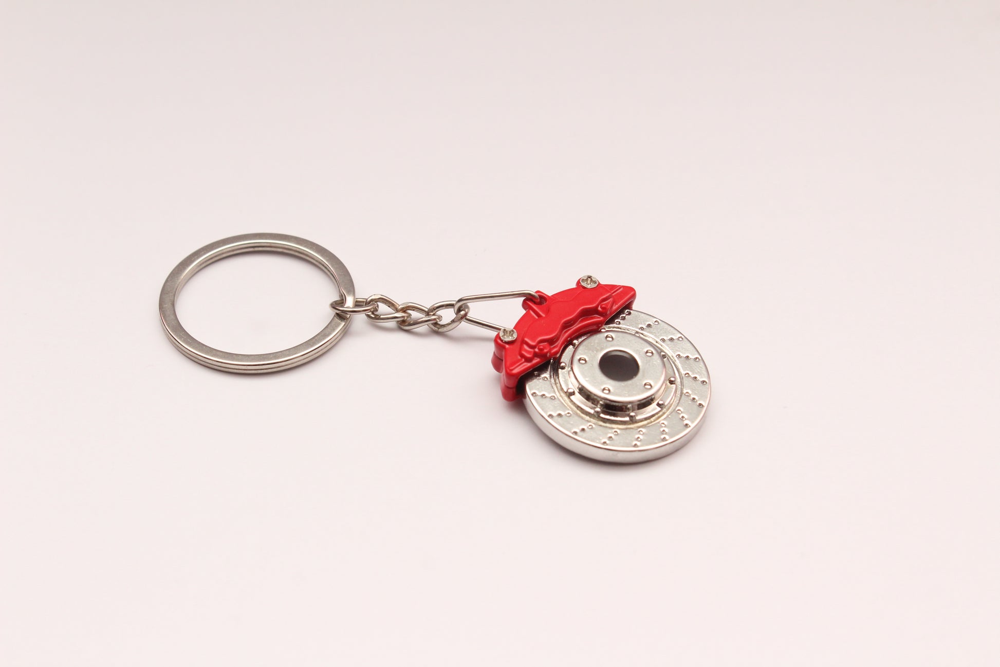 Car parts Keychain (Metal) Brake Disc and Caliper (Red) -  Kunju Vandi  