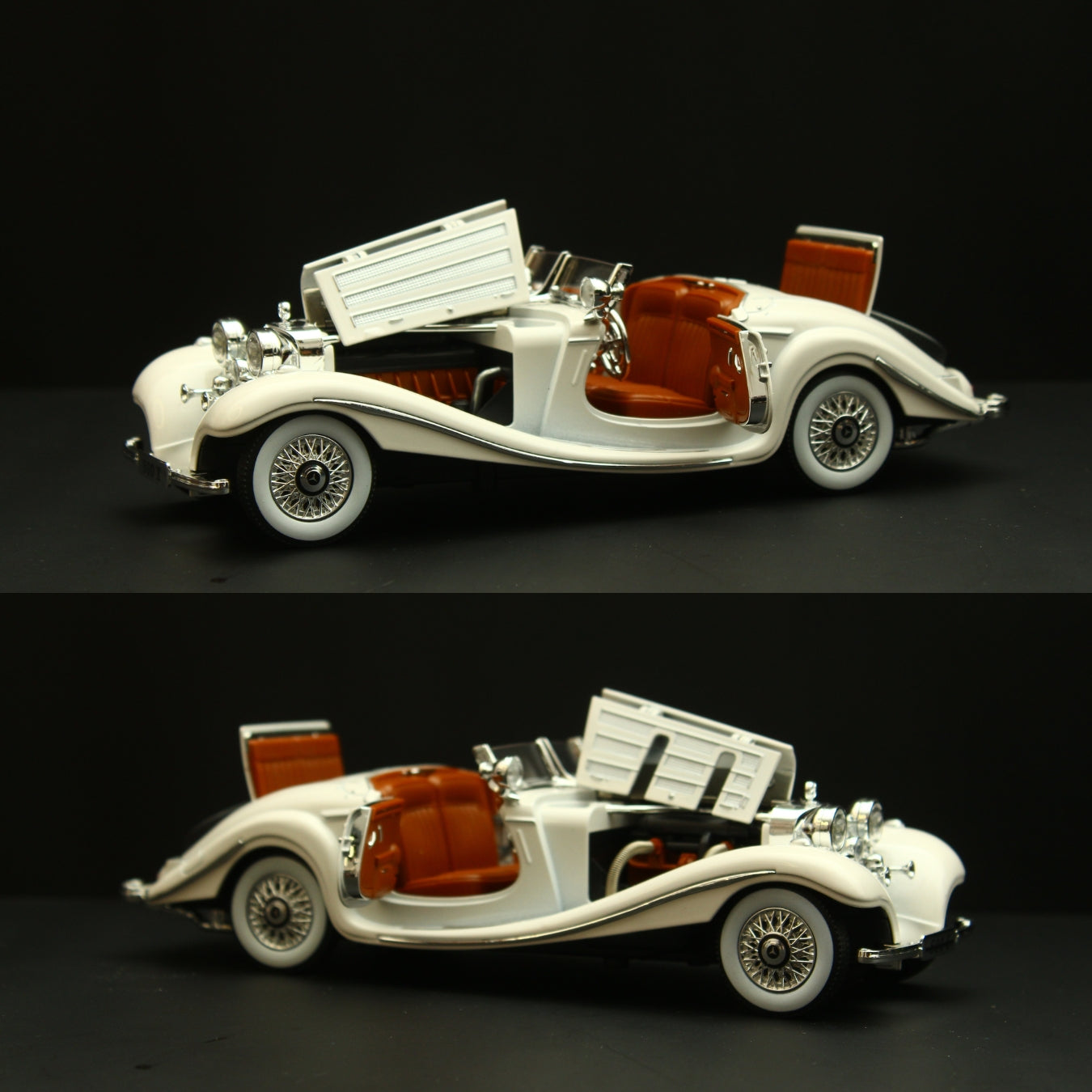 1:24 Benz 500k ,High Quality White Diecast