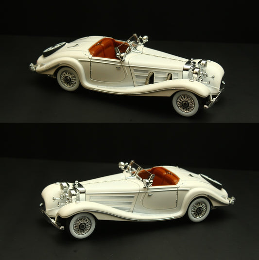 1:24 Benz 500k ,High Quality White Diecast