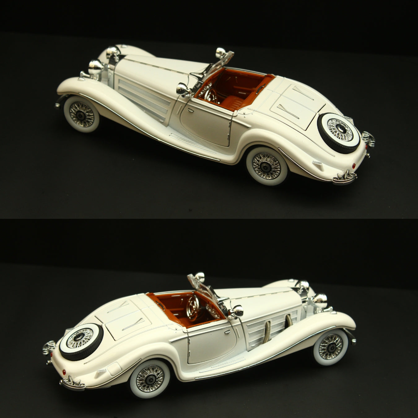 1:24 Benz 500k ,High Quality White Diecast