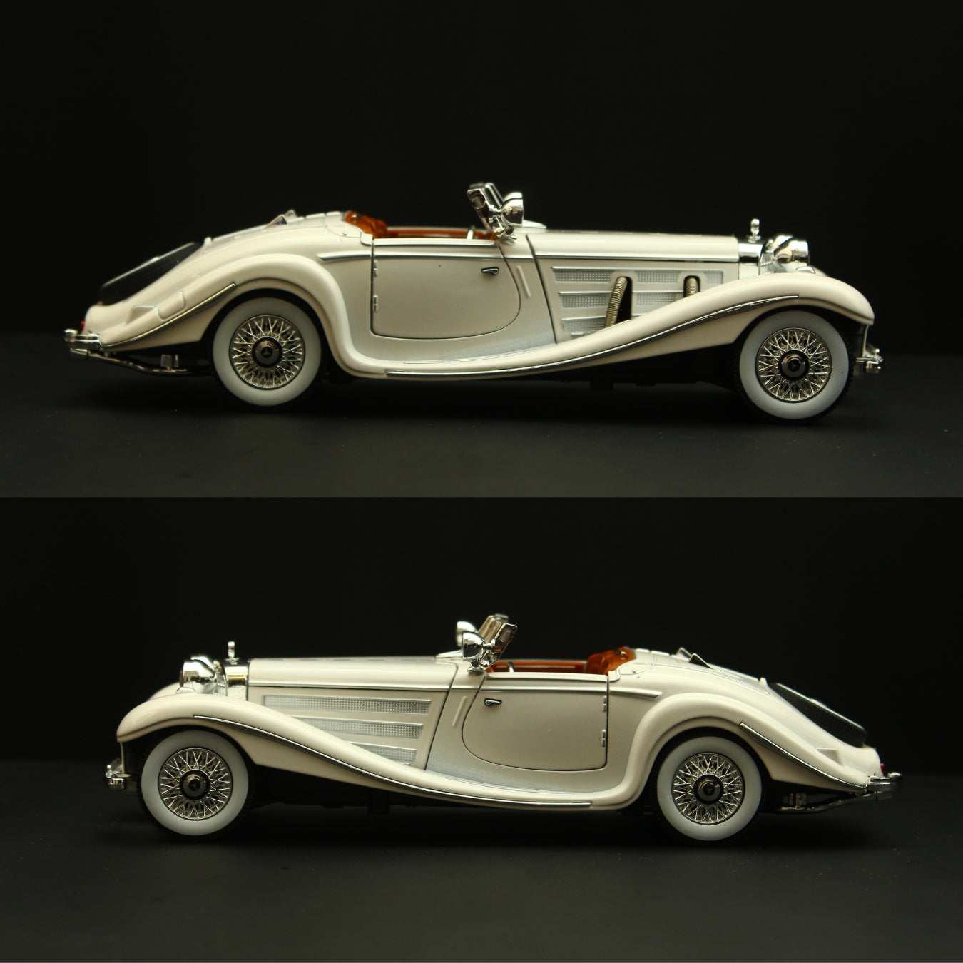 1:24 Benz 500k ,High Quality White Diecast