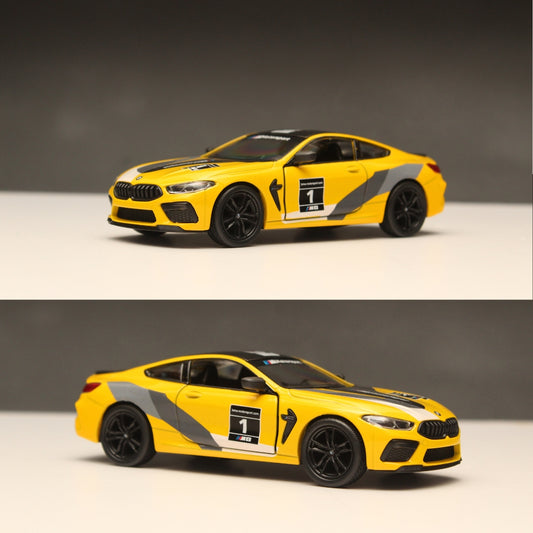 1:38 kinsmart BMW M8 Competition (Yellow), High Quality Diecast Car