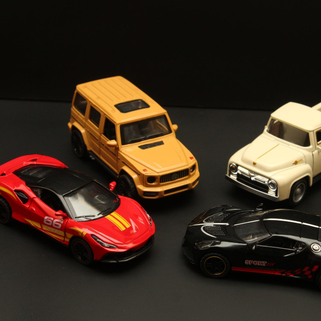 Gwagon , Ferrari , Chevy , Bugatti Diecast car Combo (4 Pcs)