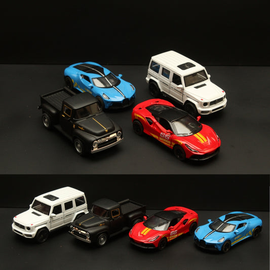 Gwagon , Ferrari , Chevy , Bugatti Diecast car Combo (4 Pcs) -  Kunju Vandi  