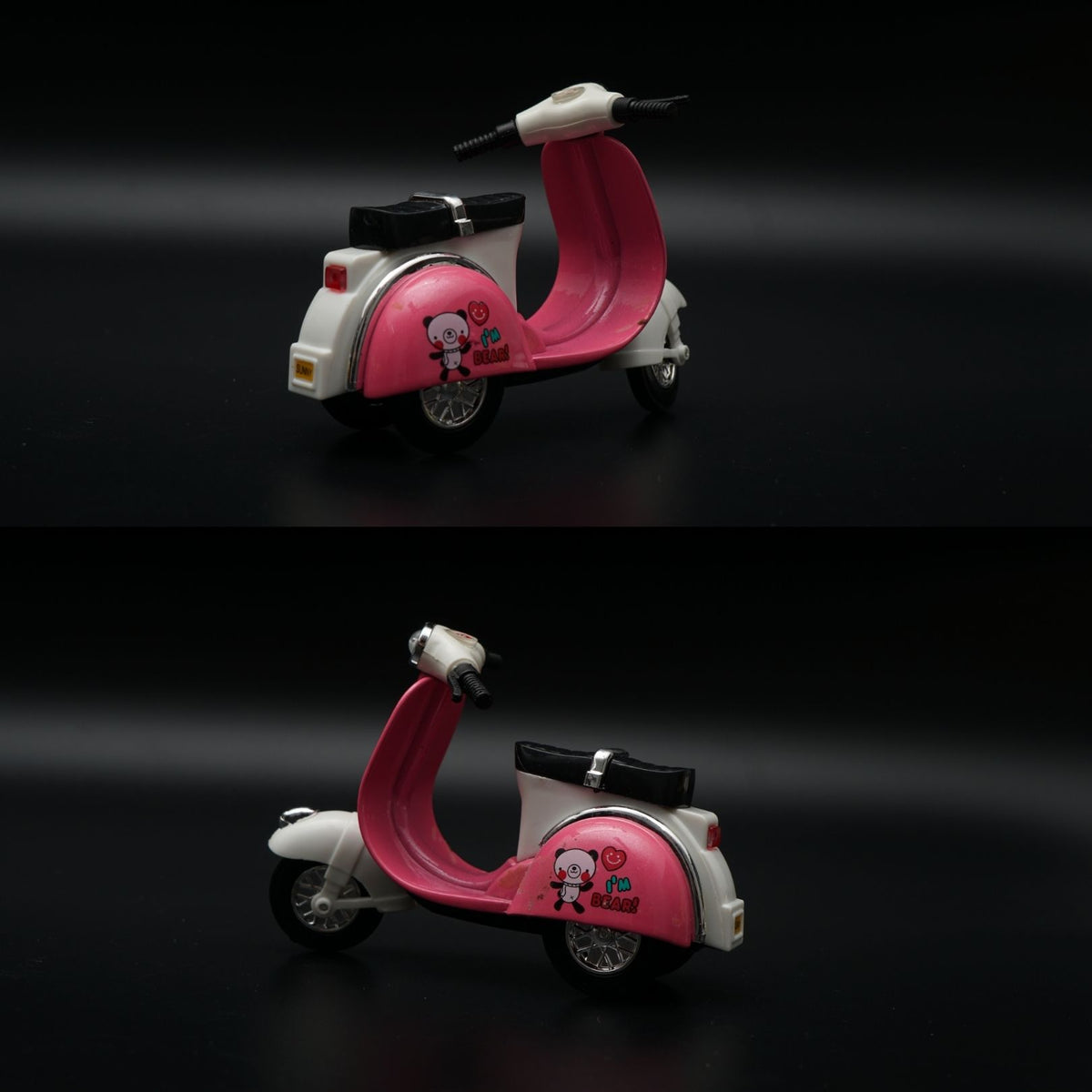 Cute Retro Scooter Diecast | Pink & White | Nautical Panda Design -  Kunju Vandi
