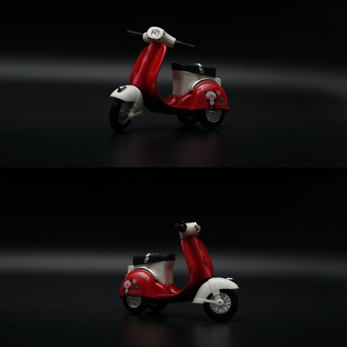 Cute Retro Scooter Diecast | Red & White | Nautical Panda Design -  Kunju Vandi