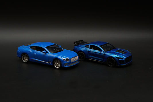 1:36 Bentley , Mustang Diecast Combo (Blue, Blue)