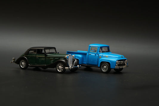 Ford Pickup Truck , 1932 Horch Vintage  Diecast Combo (Green,Blue) -  Kunju Vandi  