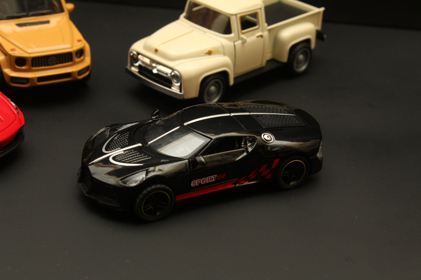 Gwagon , Ferrari , Chevy , Bugatti Diecast car Combo (4 Pcs)