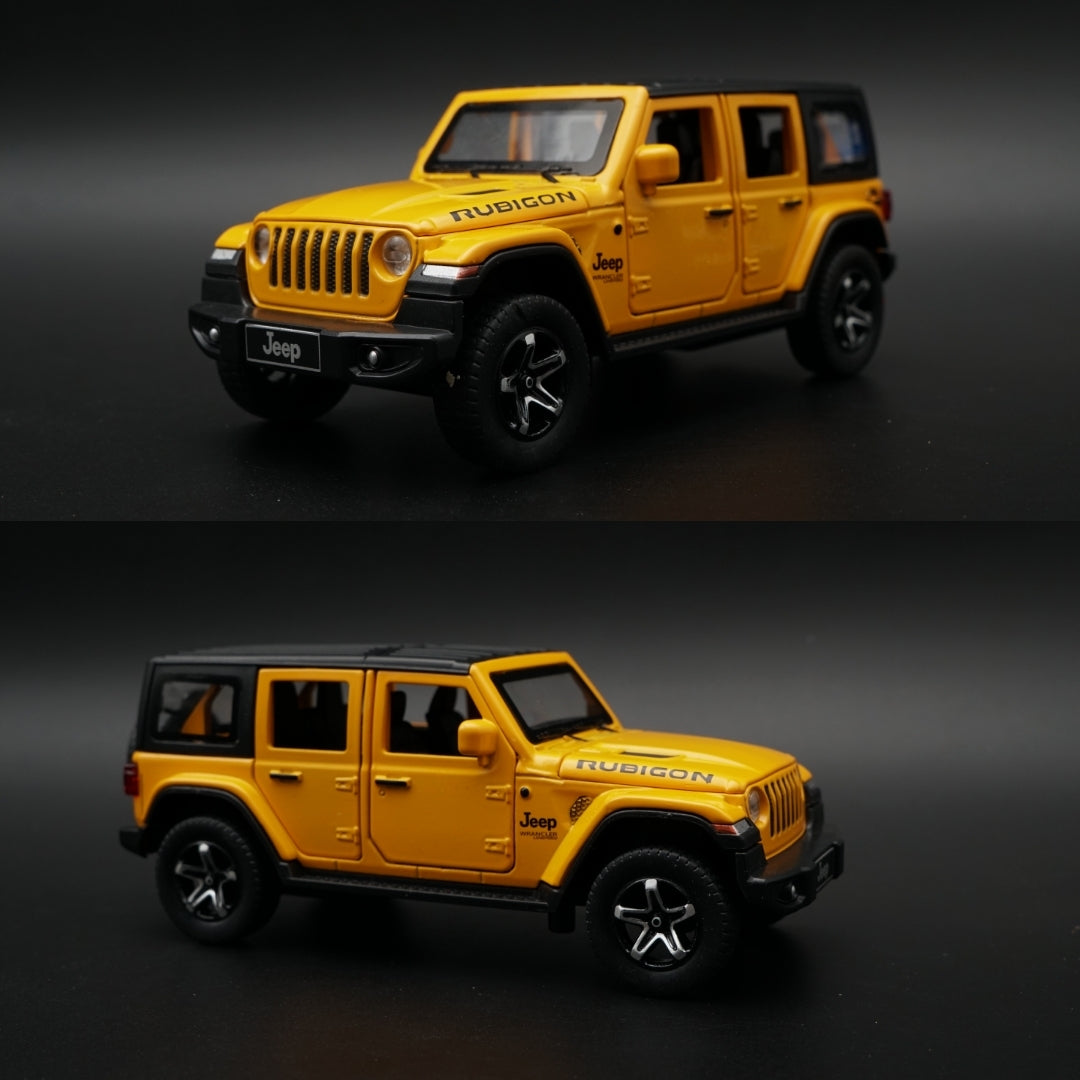 Jeep Wrangler Rubicon 1:32 Scale Diecast Model Car , Yellow -  Kunju Vandi  