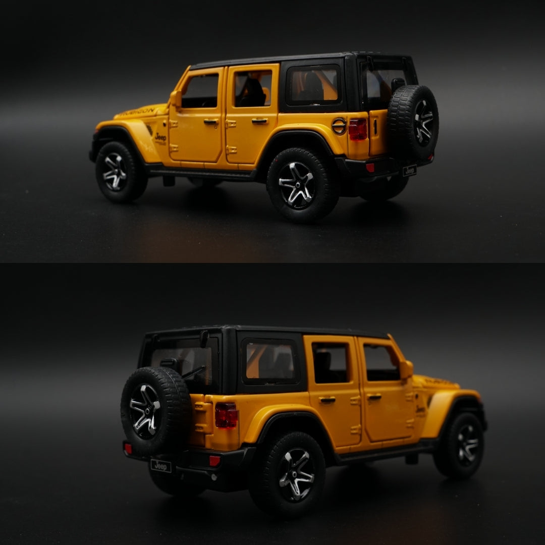 Jeep Wrangler Rubicon 1:32 Scale Diecast Model Car , Yellow -  Kunju Vandi  