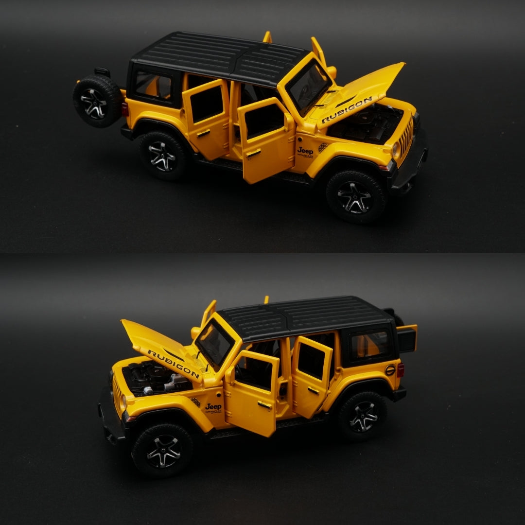 Jeep Wrangler Rubicon 1:32 Scale Diecast Model Car , Yellow -  Kunju Vandi  