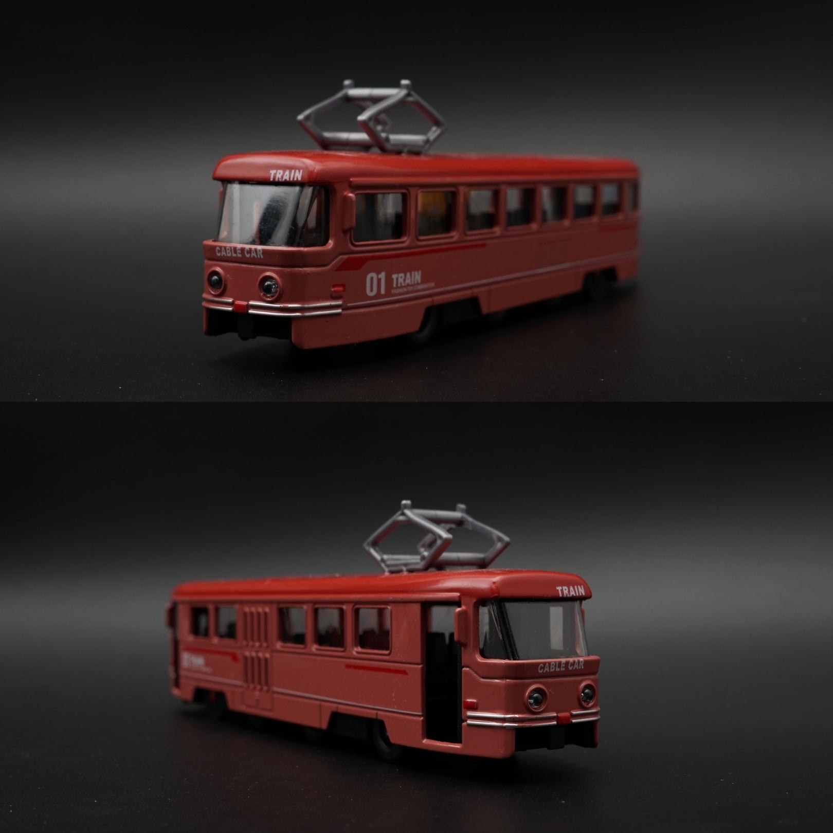 Metal Body Cable Car Train Model – Red -  Kunju Vandi  