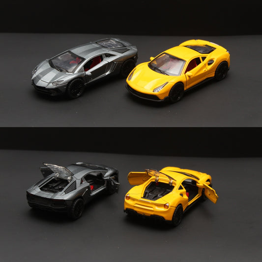 1:36 Lambo, Ferrari (With Lights) Diecast Combo