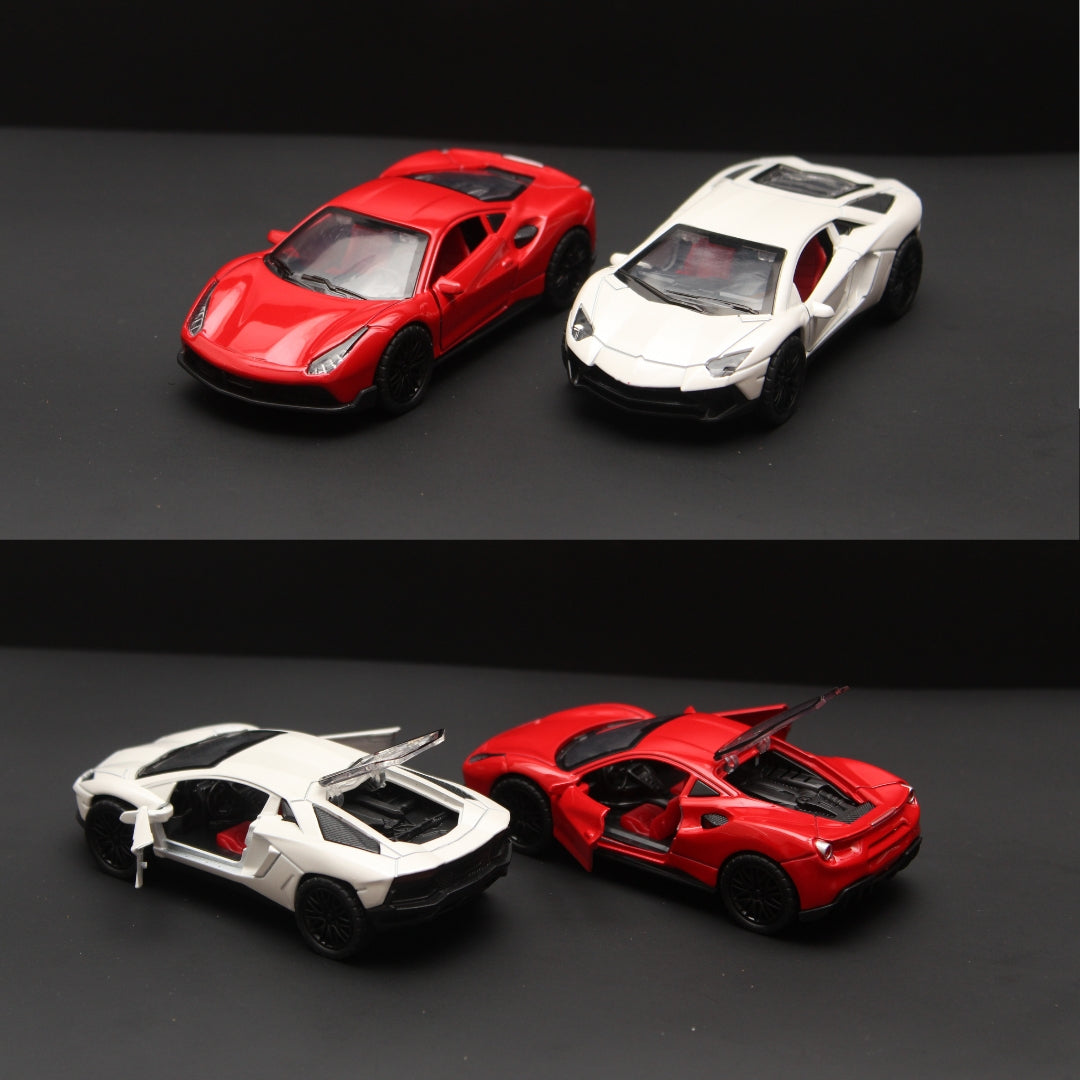 1:36 Lambo, Ferrari (With Lights) Diecast Combo