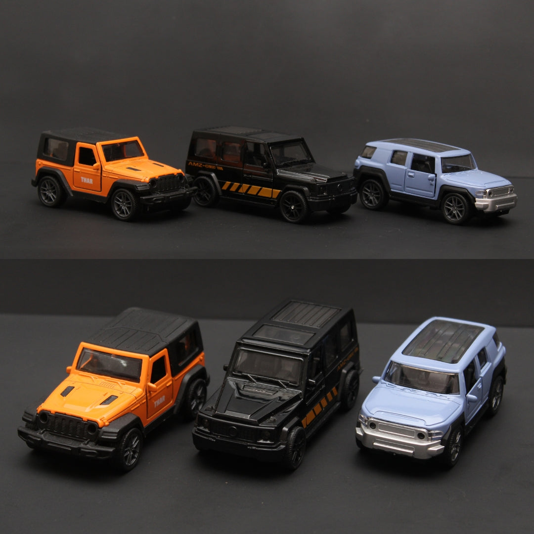 1:43 Thar , Gwgaon , Fj Cruiser ,Diecast Combo