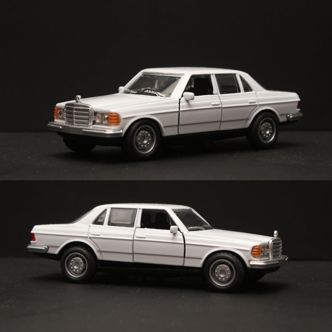 1:36 Mercedes Benz  W123 Metal Diecast Car (White) -  Kunju Vandi  