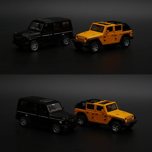 1:36 Gwagon , Jeep Diecast Combo ( Black,Yellow )