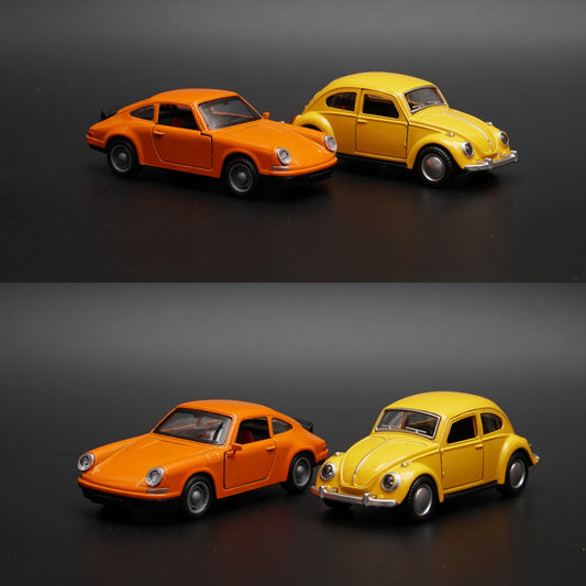 1:36 Beetle , Porsche Diecast combo (Orange, Yellow) -  Kunju Vandi  