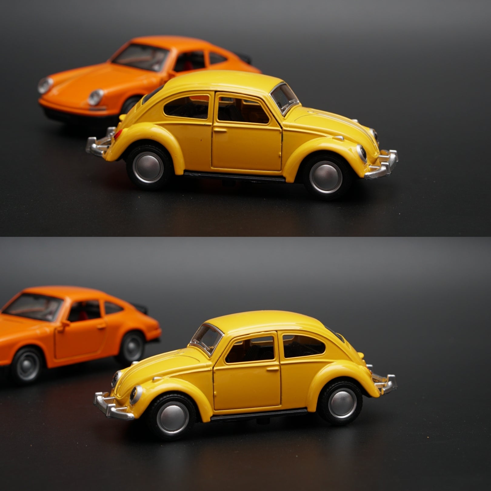 1:36 Beetle , Porsche Diecast combo (Orange, Yellow) -  Kunju Vandi  