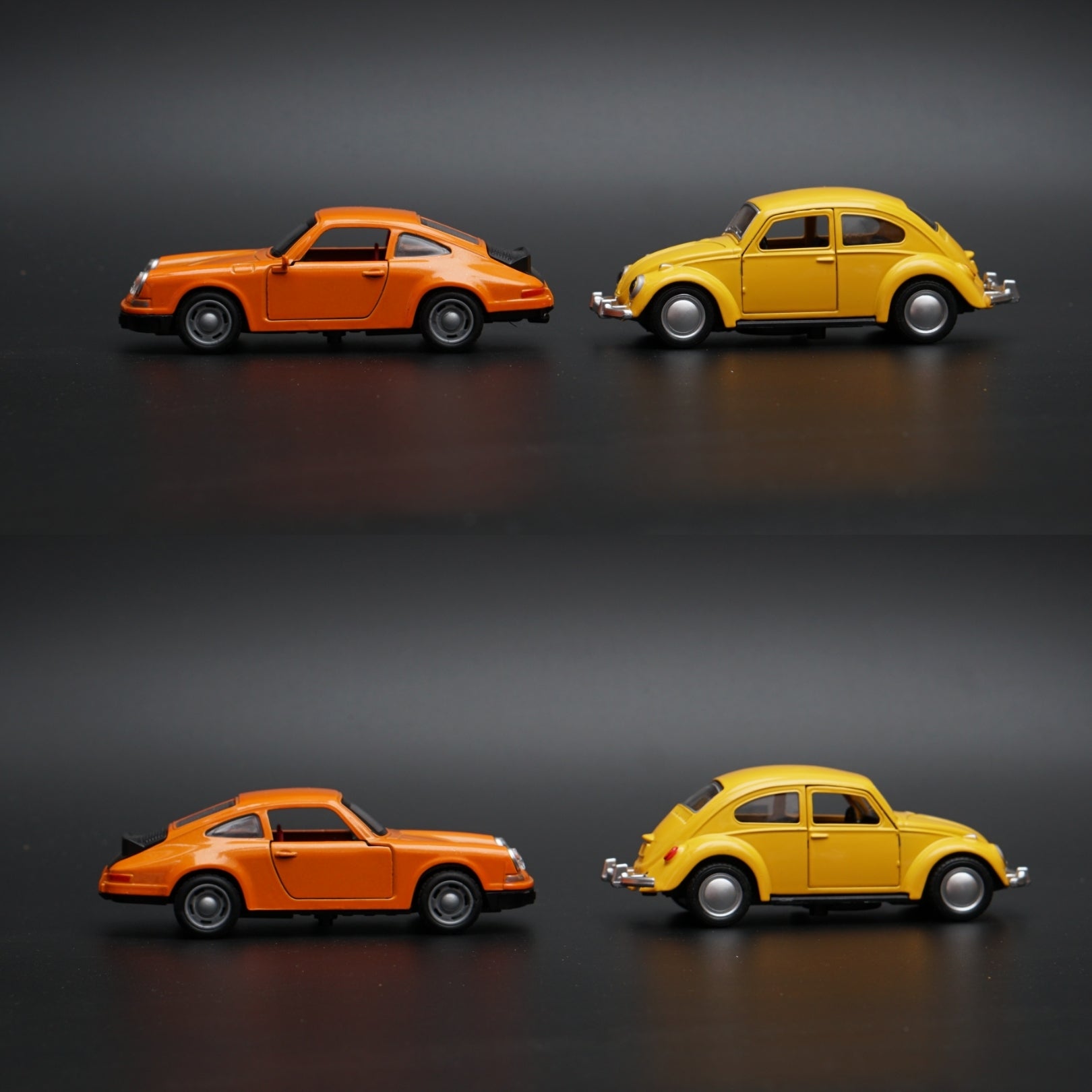 1:36 Beetle , Porsche Diecast combo (Orange, Yellow) -  Kunju Vandi  
