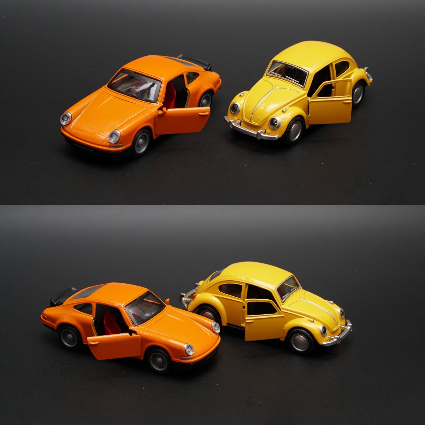 1:36 Beetle , Porsche Diecast combo (Orange, Yellow) -  Kunju Vandi  