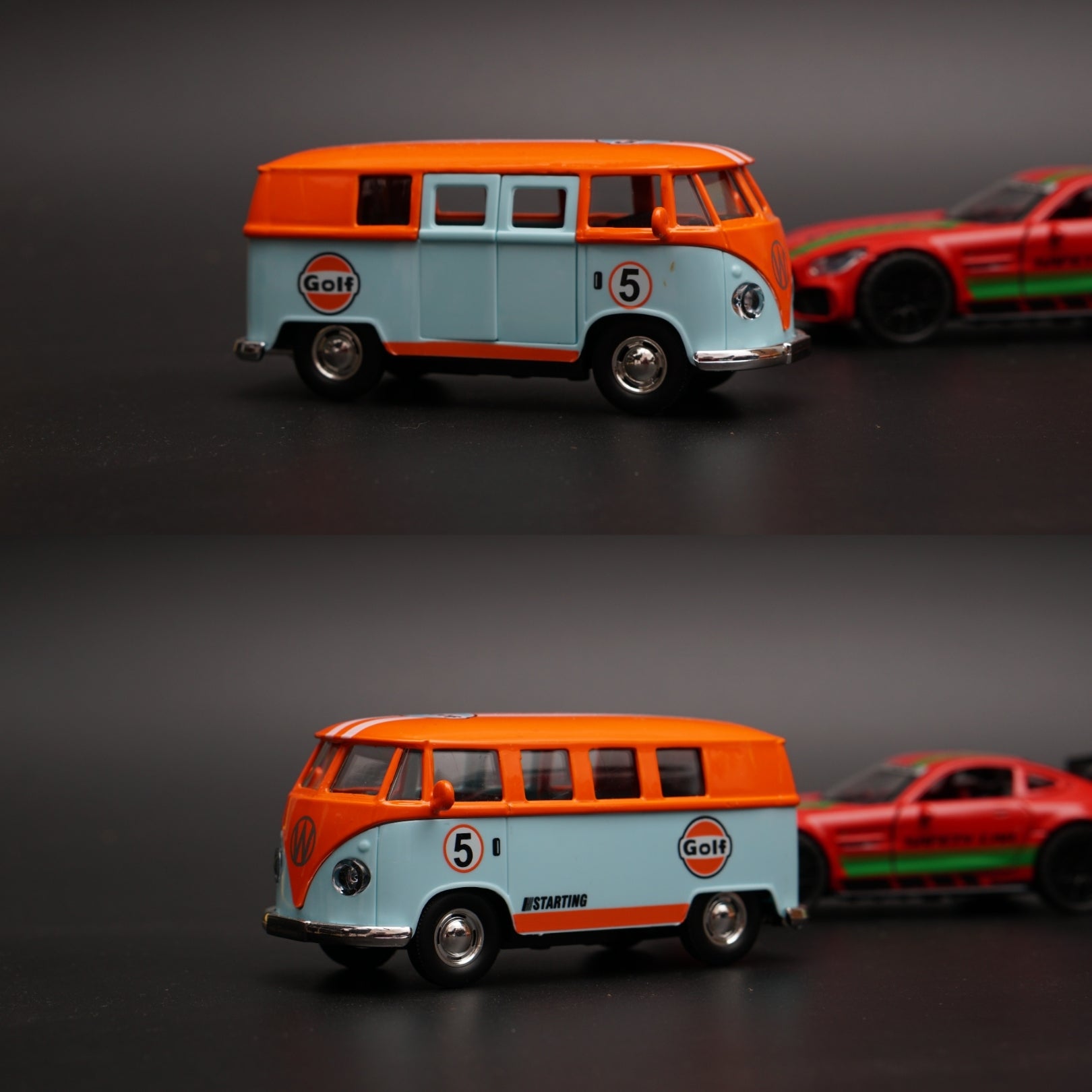 1:36 Volkswagen T1 , AmgGt Diecast combo (Red, Orange) -  Kunju Vandi  