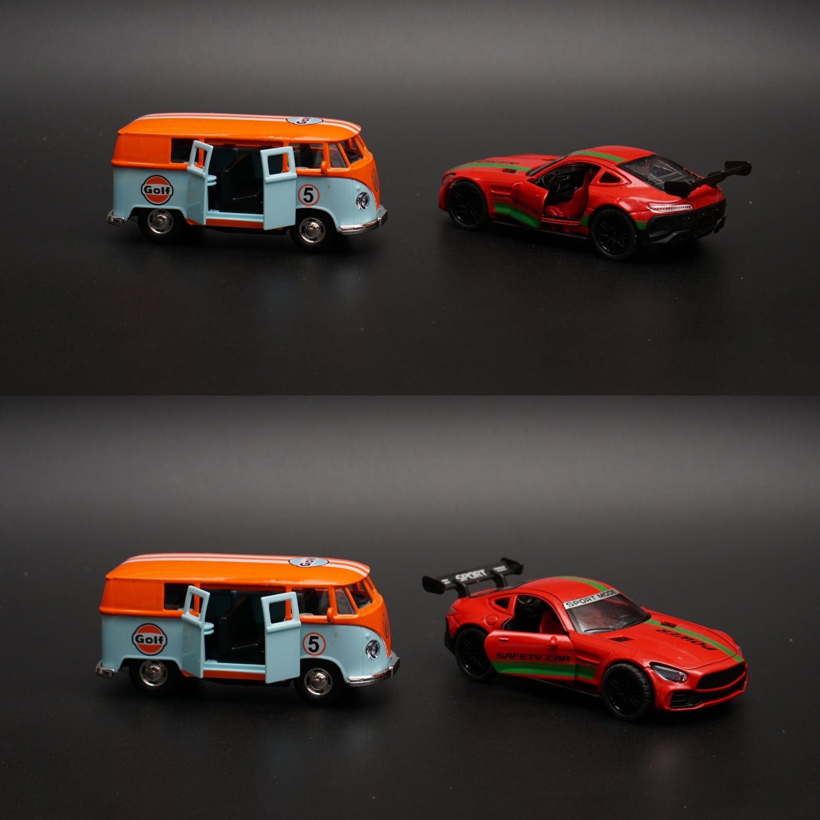 1:36 Volkswagen T1 , AmgGt Diecast combo (Red, Orange) -  Kunju Vandi  