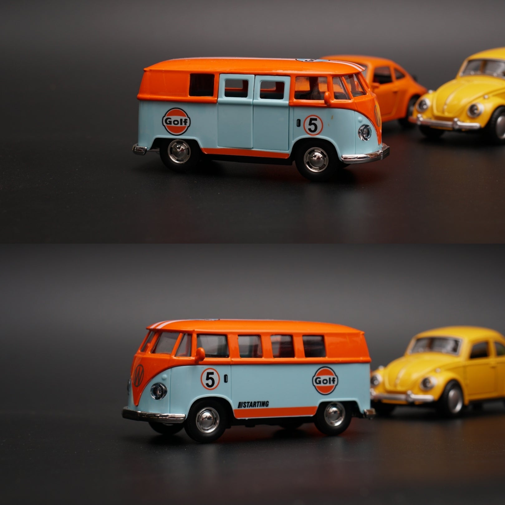 1:36 Volkswagen T1, Porsche, Beetle Diecast Combo -  Kunju Vandi  