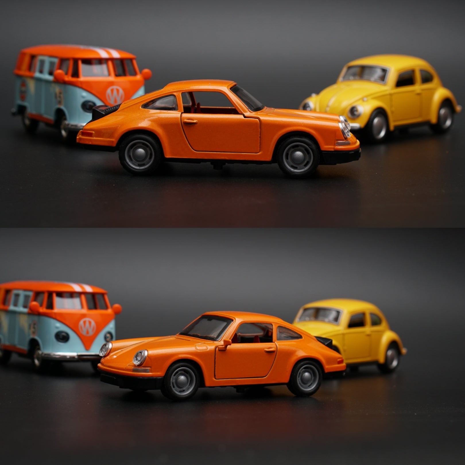 1:36 Volkswagen T1, Porsche, Beetle Diecast Combo -  Kunju Vandi  