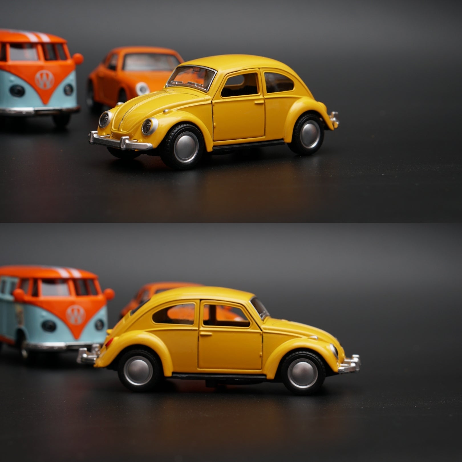 1:36 Volkswagen T1, Porsche, Beetle Diecast Combo -  Kunju Vandi  
