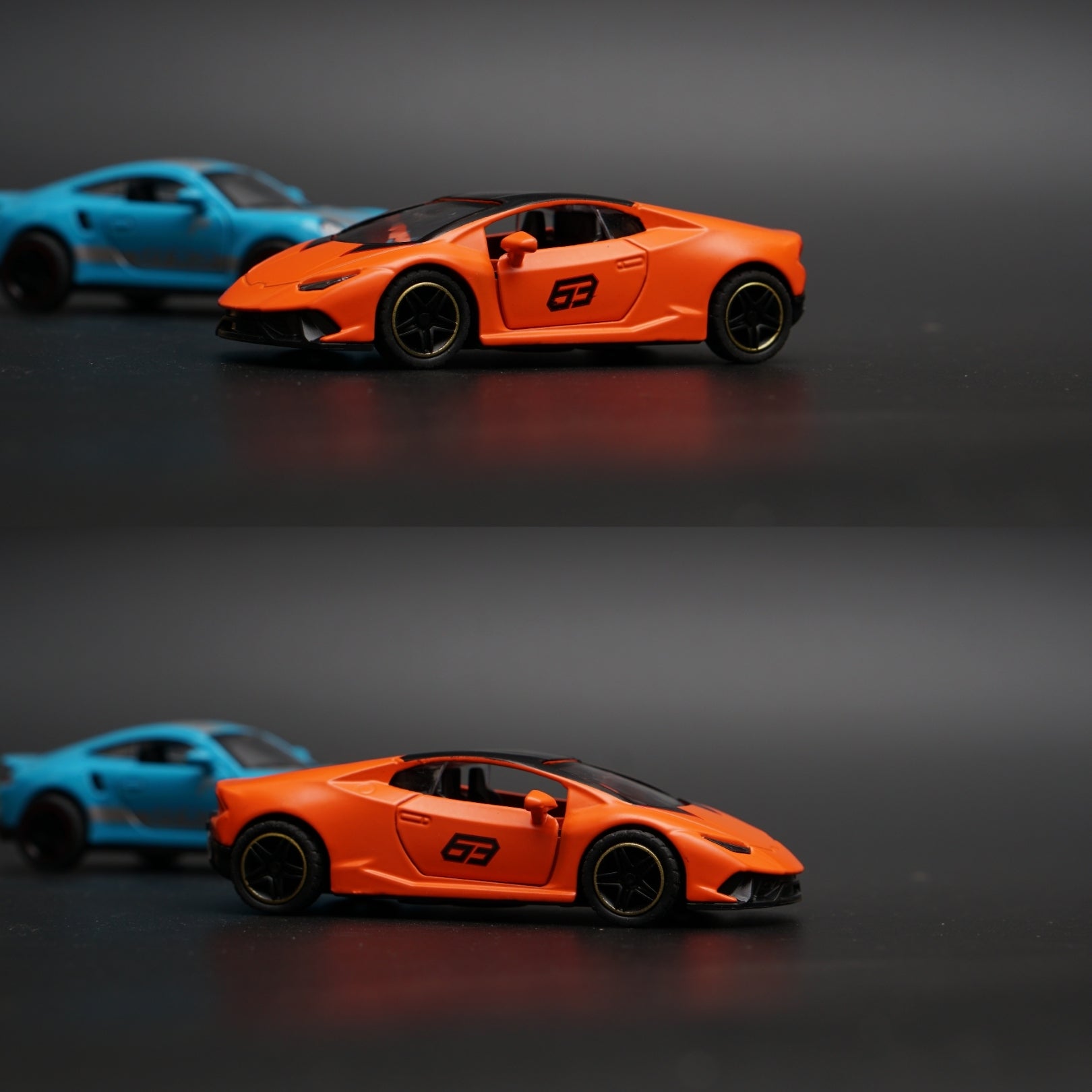 1:43 Porsche , Lambo Diecast Combo (Blue,Orange) -  Kunju Vandi  