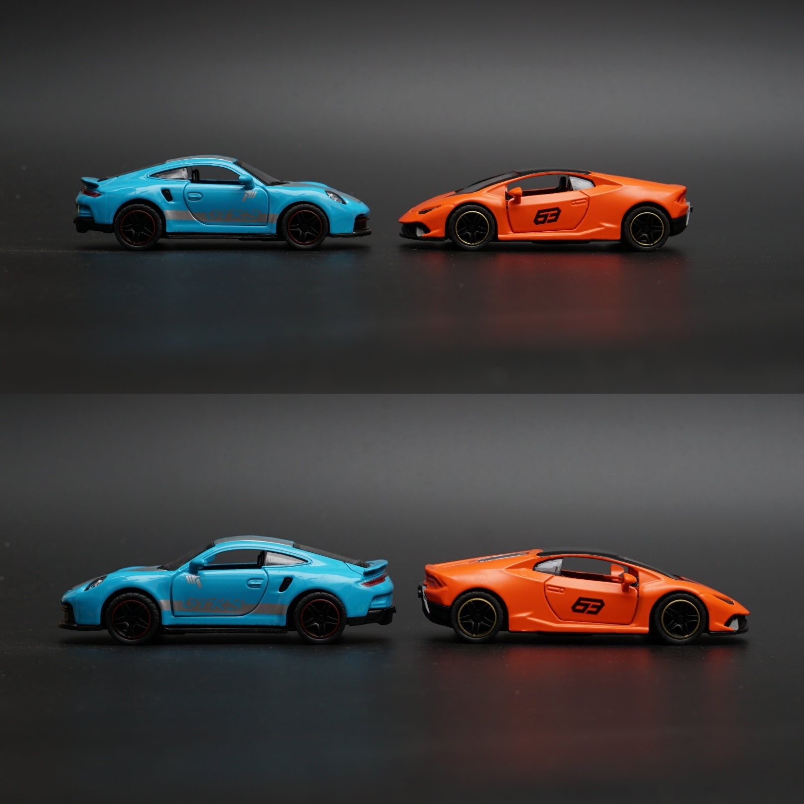 1:43 Porsche , Lambo Diecast Combo (Blue,Orange) -  Kunju Vandi  