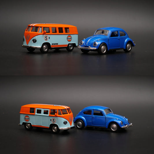 Volkswagen T1 , Beetle diecast Combo( Orange,Blue) -  Kunju Vandi  